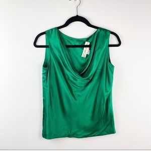 Vintage Lillie Rubin Silk Emerald Green Top